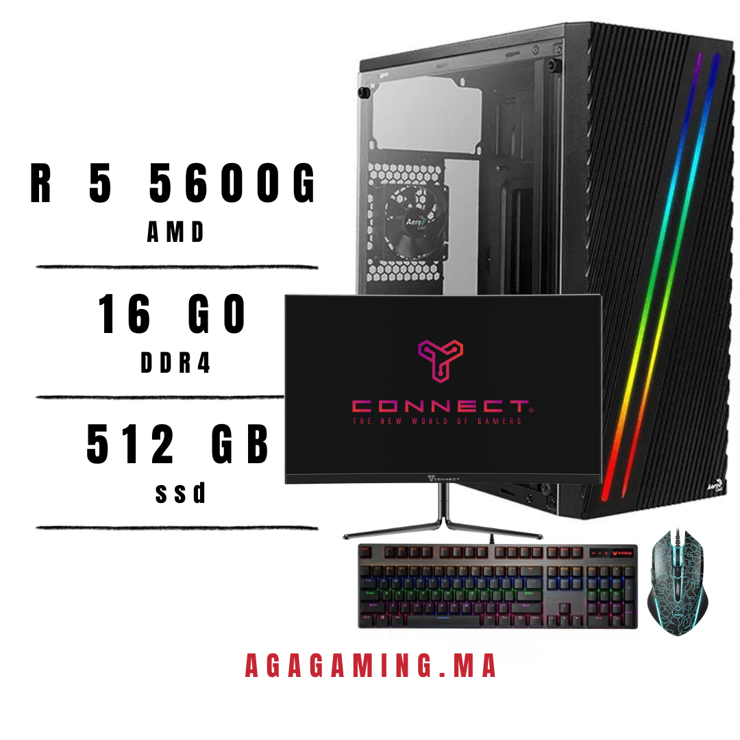 PC Gamer Ryzen 5 5600G/16Gb + Ecran 24 180Hz/Rapoo combo PC Gamer Ryzen 5 5600G/16Gb + Ecran 24 180Hz/Rapoo combo
